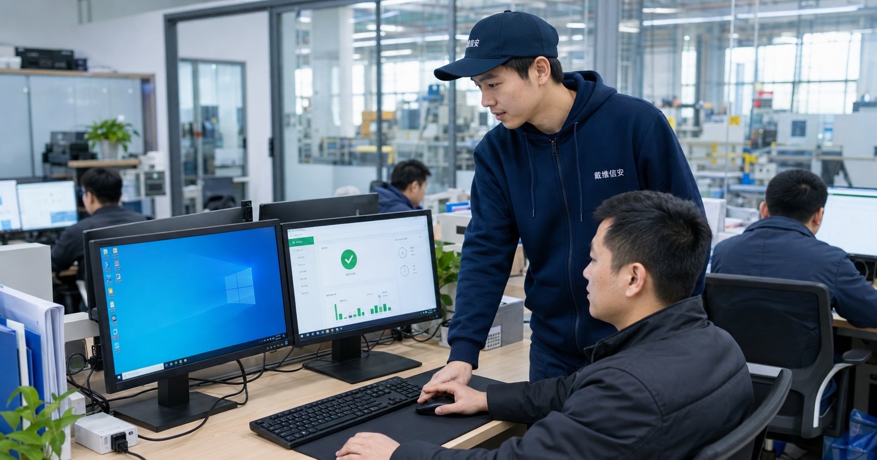 我们的工厂电脑网络交给戴维信安后，电脑终于不再乱跳广告了